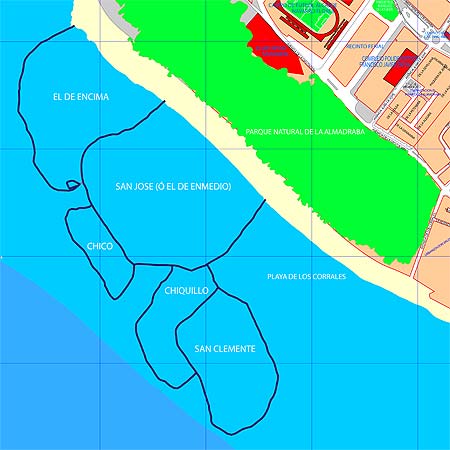 Mapa de los Corrales de Rota